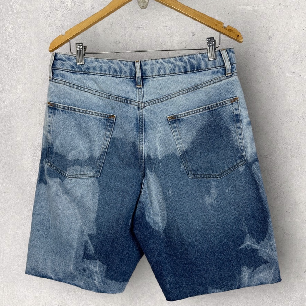 NEW‎ Topman Extreme Wash Slim Shorts Denim Jean Button Fly Size 32 Topshop Dye - Picture 4 of 10